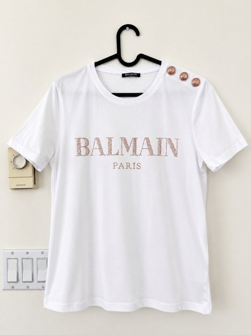 Balmain Paris Logo T-Shirt – White | Free Size